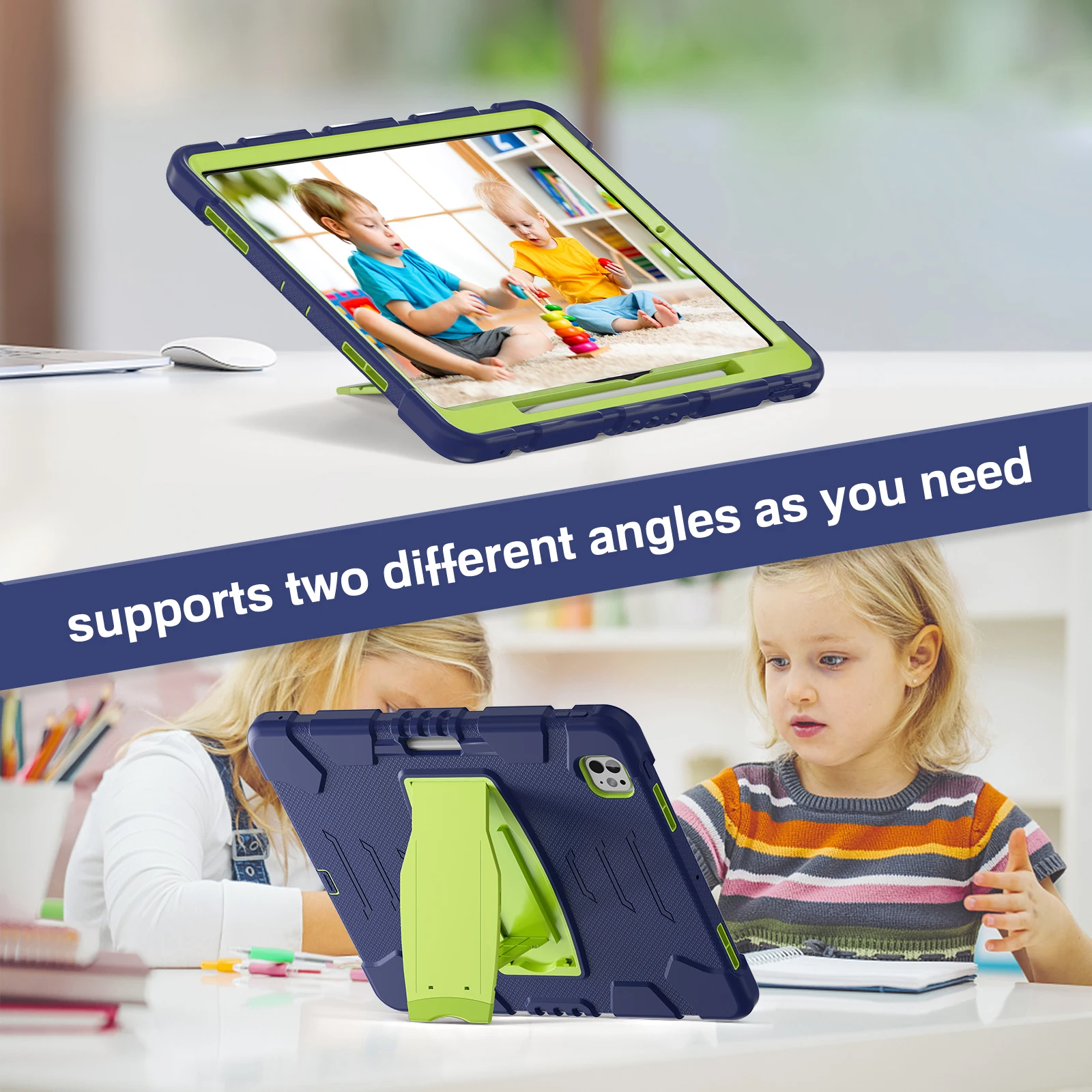 Funda resistente para Apple iPad Pro 13 2024 M4 modelo A2926 A2925 A3007 cubierta con soporte incorporado antideslizante de 3 capas a prueba de golpes - imagen 3