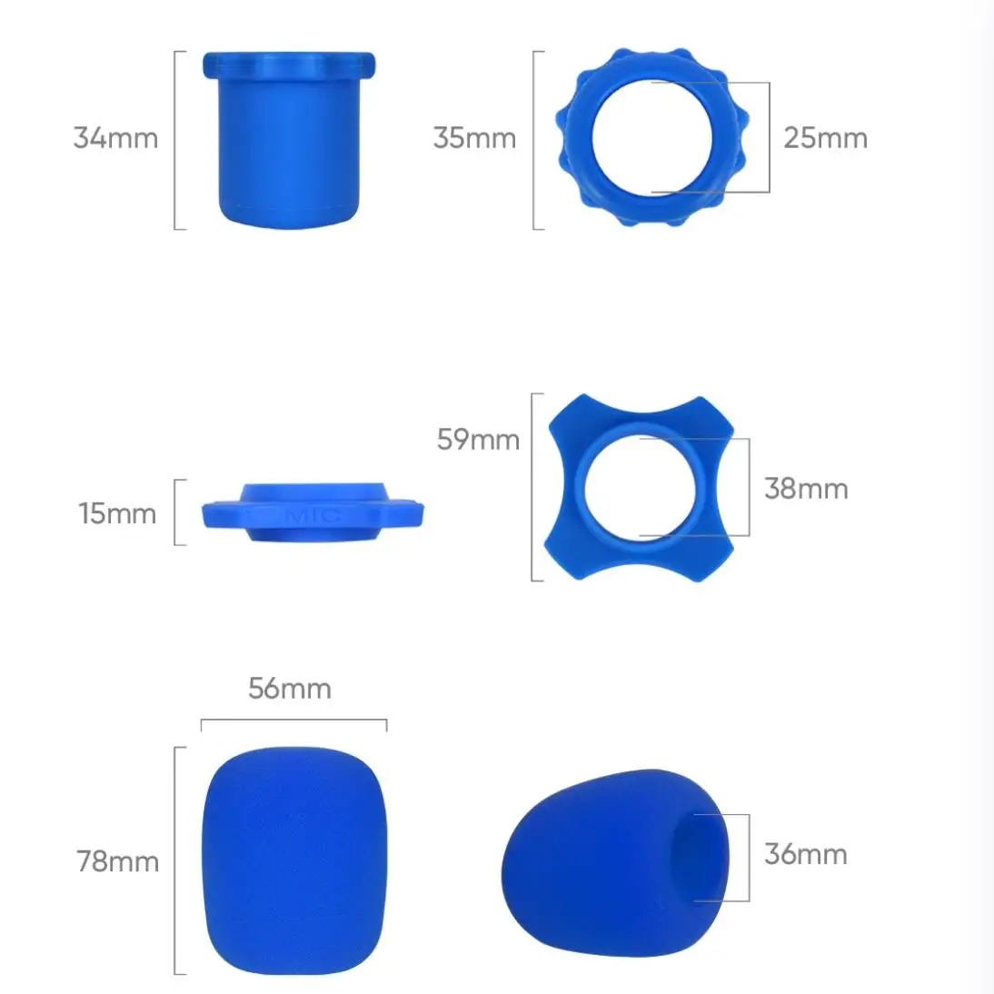 Microphone Soft Silicone Skidproof Case Wired/Wireless Mic Anti-Slip Base Non-Skid Ring KTV Replacement Drop Resistance Circle - imagen 2