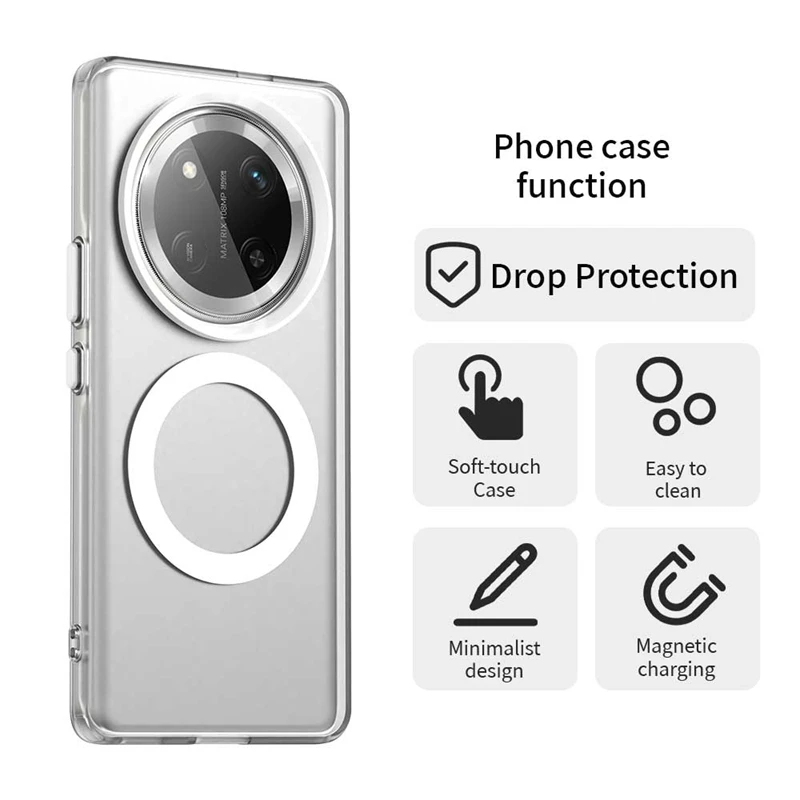 Para Honor X9C funda Huawei Honor X9C Capa trasera transparente carga inalámbrica anular magnético mate claro Fundas Honor X9C - imagen 5