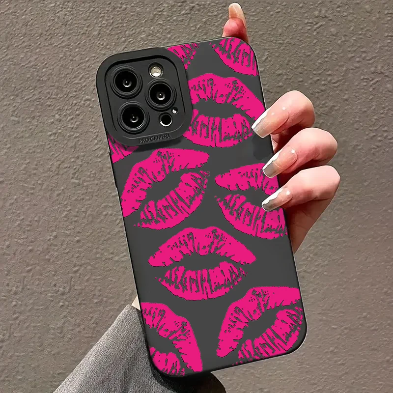 Funda para Samsung S24 Ultra, funda Galaxy A55 5G, funda Sexy con labio rojo rosa para S22 S23 FE A15 A14 A34 A13 A54 A35 A32 A52 - imagen 4