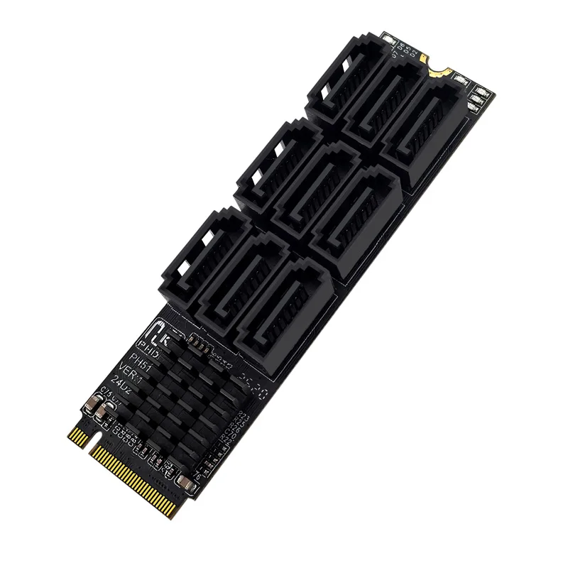 Nuevo M.2 NVME PCIE M-KEY a 9 puertos SATA3.0 tarjeta adaptadora Riser SATA III 6Gbps chasis servidor PC tarjeta de expansión de ordenador para escritorio - imagen 2