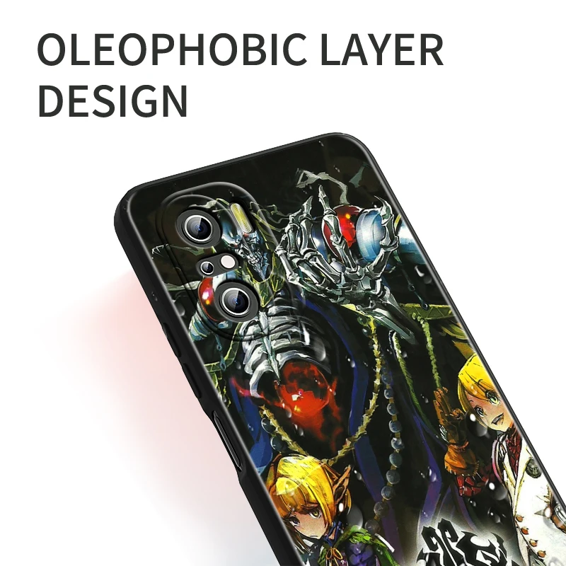 Anime Overlord para Xiaomi Redmi Note 13, 12, 11E, 11S, 11, 11T, 10, 10S, 9, 9S Pro Plus, 4G, 5G, funda negra para teléfono - imagen 5