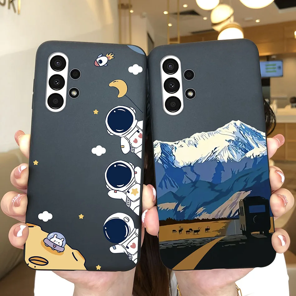 Funda de teléfono de moda para Samsung Galaxy A13 4G, funda trasera de silicona suave con dibujos animados para niñas dulces para Samsung Galaxy A 13, Capa de parachoques - imagen 2