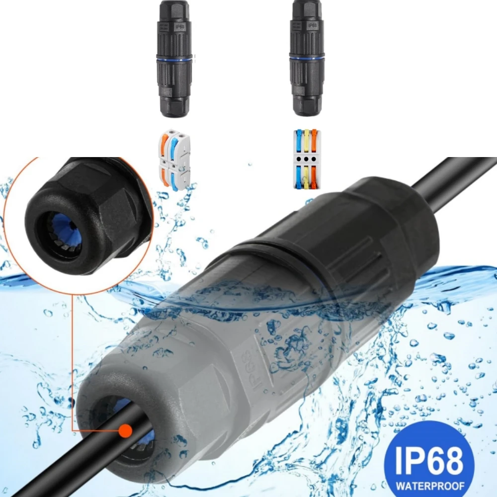 Conector de Cable eléctrico impermeable IP68, caja de conexiones para exteriores, 5 uds., conectores eléctricos de 3 vías para Awg 28-12, 1/2 Uds.