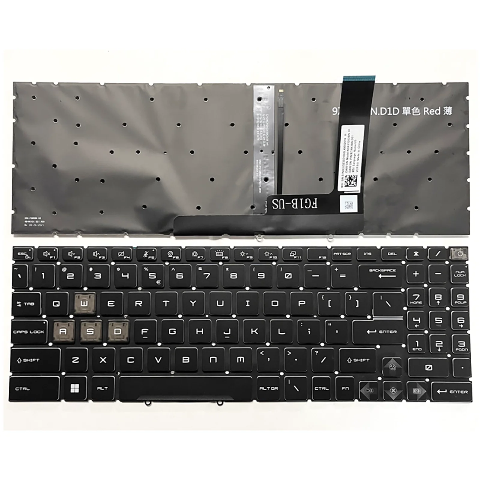Diseño RU de EE. UU. para teclado de ordenador portátil MSI MS-15H1/15H2/15K1/15HK/17S1/1585/1583 Cyborg 15 A12V/A13V/A13U/A13VF Cyborg 15 AI A1V - imagen 2