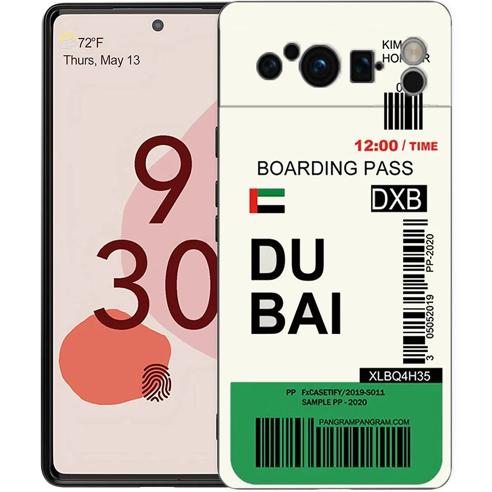 Funda de teléfono con etiqueta de Londres de Nueva York, billete de viaje de ciudad mundial para Google Pixel 9 8 7 6 Pro XL 8A 7A 6A, carcasa de TPU a prueba de golpes - imagen 5