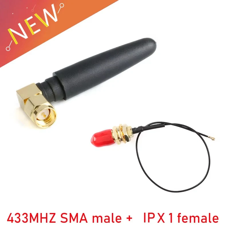 Antena 433MHz + IPX ufl. Cable Pigtail 1,13 Lora Lorawan 3dbi GSM Antenas 433 MHz Antena direccional Conector macho SMA