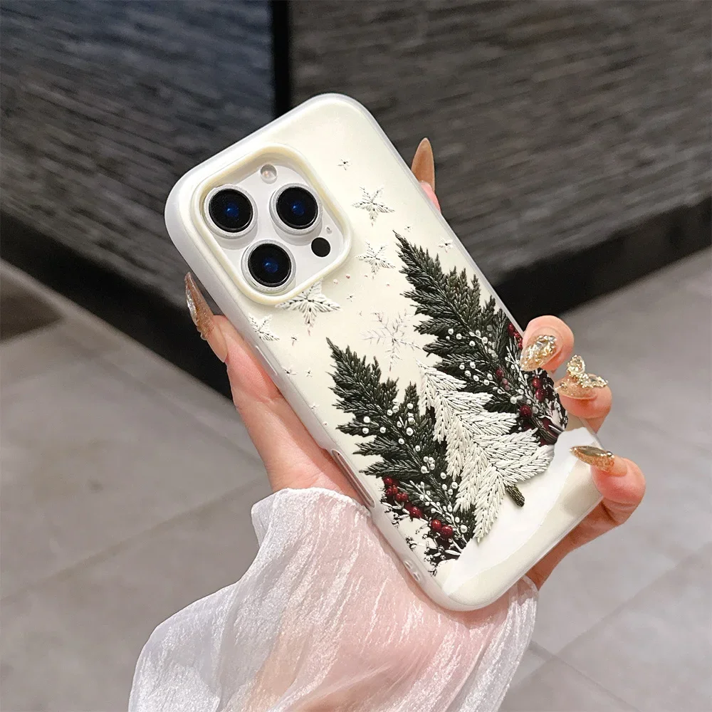 Funda de caramelo mate con patrón de tema de árbol de Navidad para Motorola Moto Edge 50 Fusion Neo 60 Pro G84 G14 G24 G23 G54 G73 G64 G23 E13 - imagen 3
