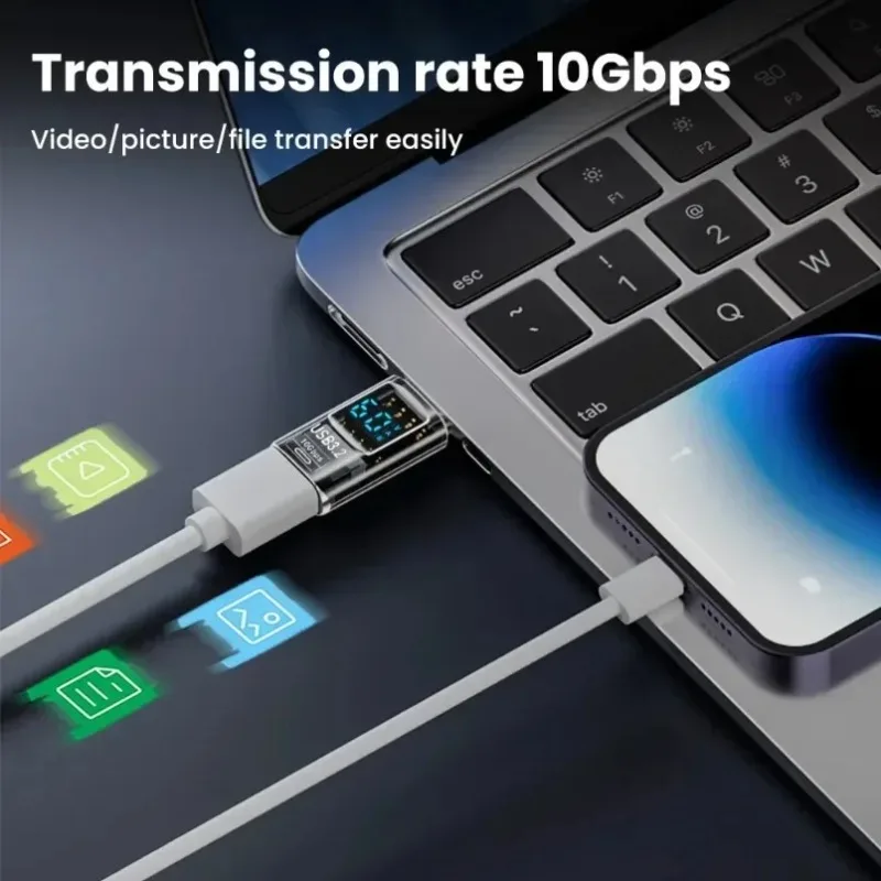 VIKEFON USB3.2 Adaptador de pantalla digital 4K @ 60Hz USB-C OTG para iPhone16 15 Pro Max Samsung iPad PC portátil Sincronización de datos de carga rápida - imagen 2