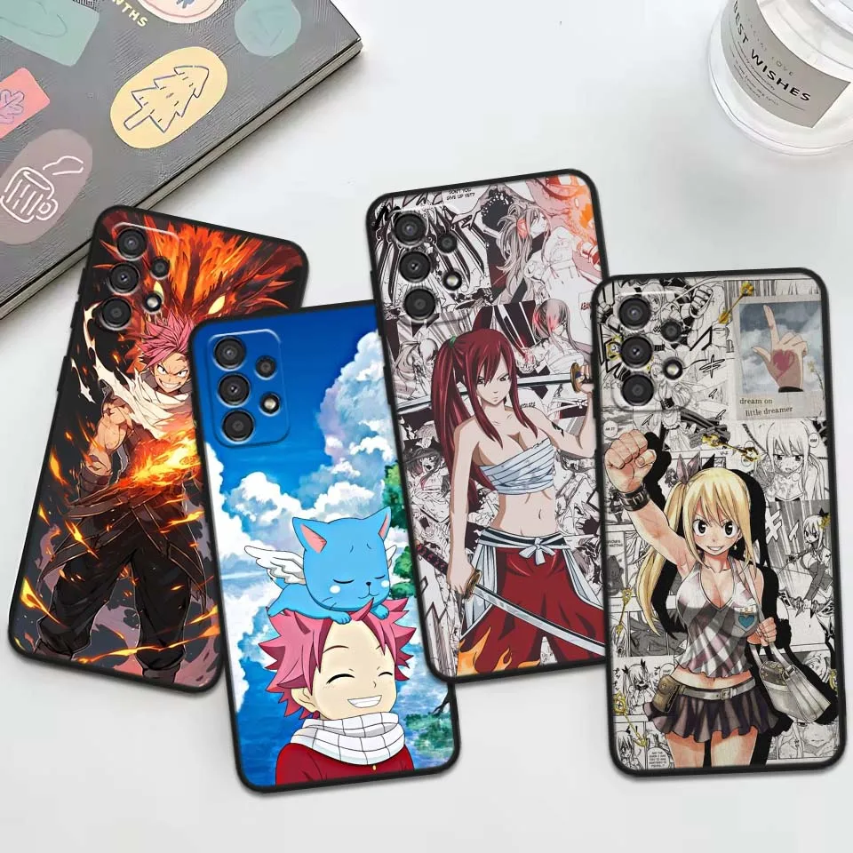 Funda de Anime Fairy Tail para Samsung Galaxy A11 A12 A13 A14 A15 A16 A20E A20S A21 A21S A22 A23 funda de teléfono negra