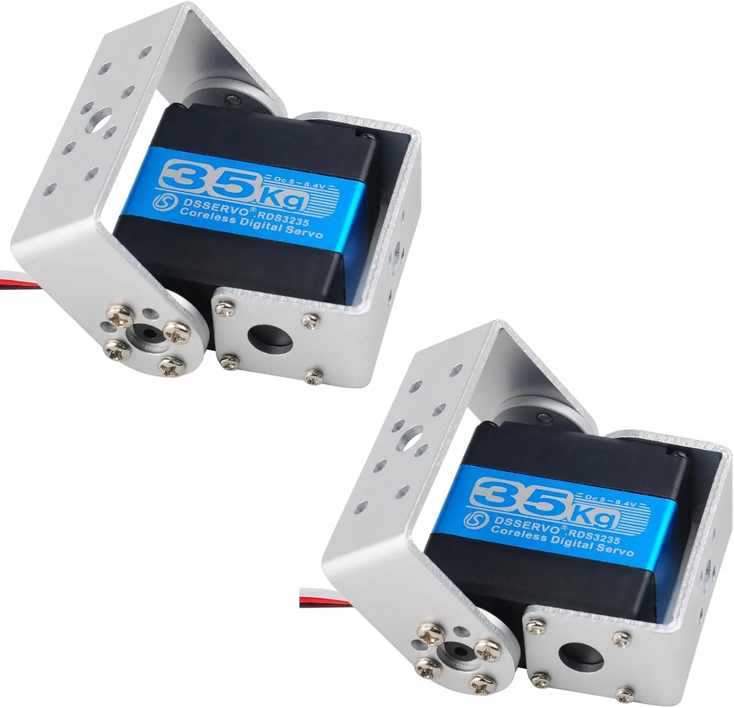 2 juegos 35KG RDS3235 Servo Digital de alto Torque engranaje de Metal Servo de Motor Sin Núcleo 270 grados con placa de brazo de soporte para Robot RC