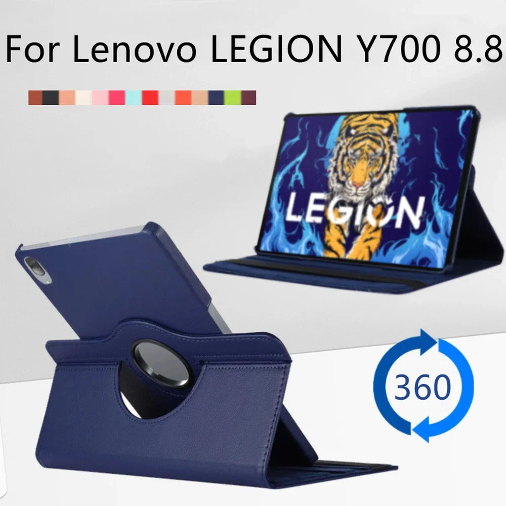 Funda giratoria de 360 grados para tableta Lenovo Legion Y700, con función de despertador, Y700 TB-9707F para Lenovo, 8,8 pulgadas, 2022 + bolígrafo - imagen 2