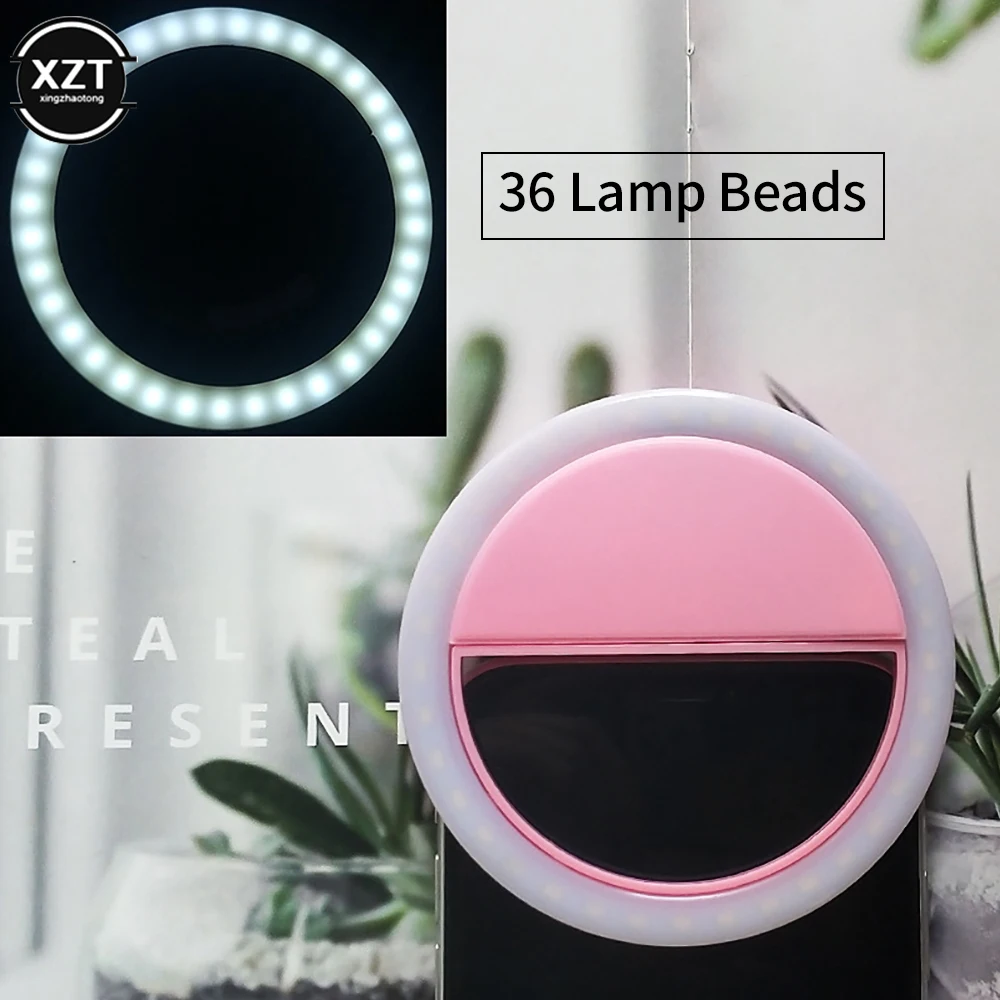 Anillo de luz Led para Selfie, lente para teléfono móvil, lámpara LED para Selfie, anillo para IPhone, Samsung, Xiaomi, Huawei, accesorios de luz con Clip para Selfie - imagen 3