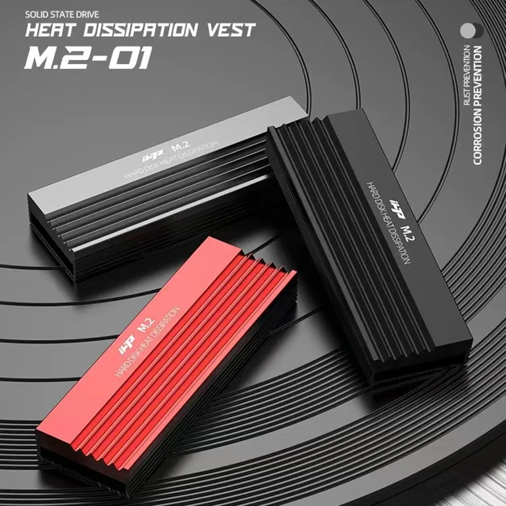Disipador de calor M.2 SSD NVMe, disipador de calor de disco duro M2 2280 SSD, radiador de aluminio con almohadilla térmica para PC de escritorio PCIE 2280 SSD