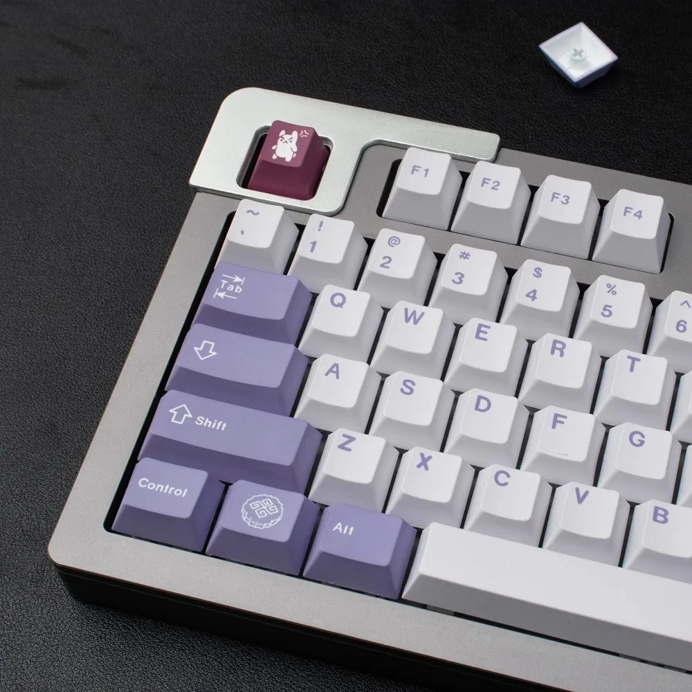 129 teclas lindo conejo fuente en inglés teclas sublimación de tinte PBT OEM Coral Sea keycap para teclado mecánico Ikbc Cherry MX Annie - imagen 5