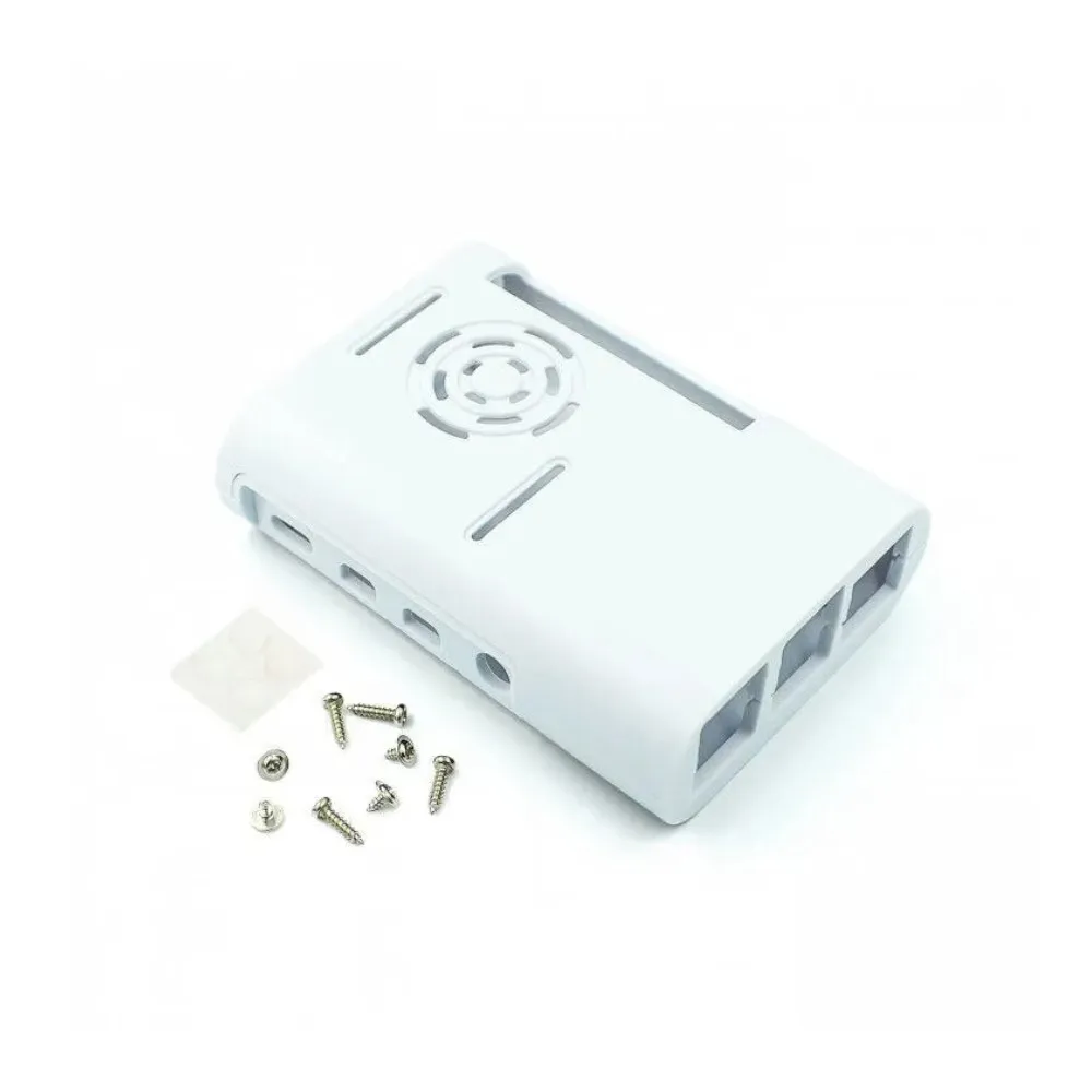 Para Raspberry Pi 4B ABS caja moldeada por inyección con ventilador de disipación de calor blanco y negro - imagen 4
