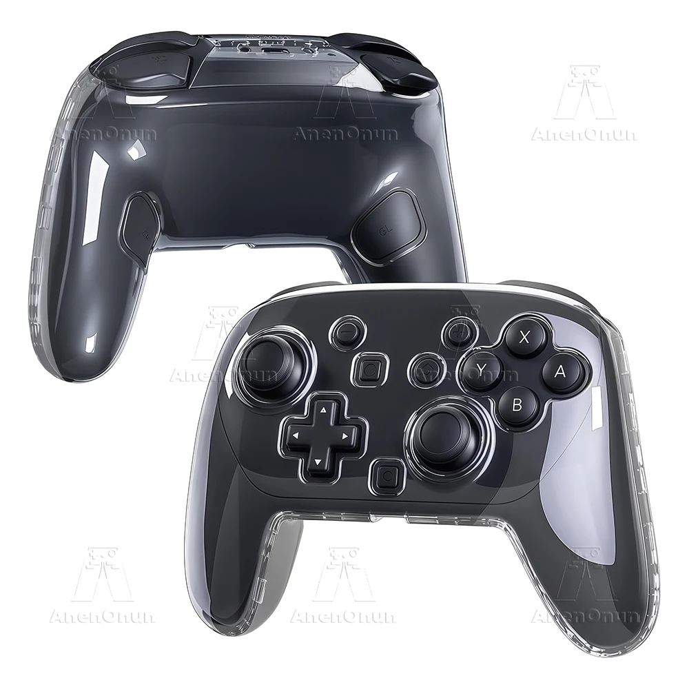 Switch 2 Pro controlador funda protectora transparente a prueba de golpes antiarañazos antideslizante cubierta completa carcasa dura de cristal Ultra transparente