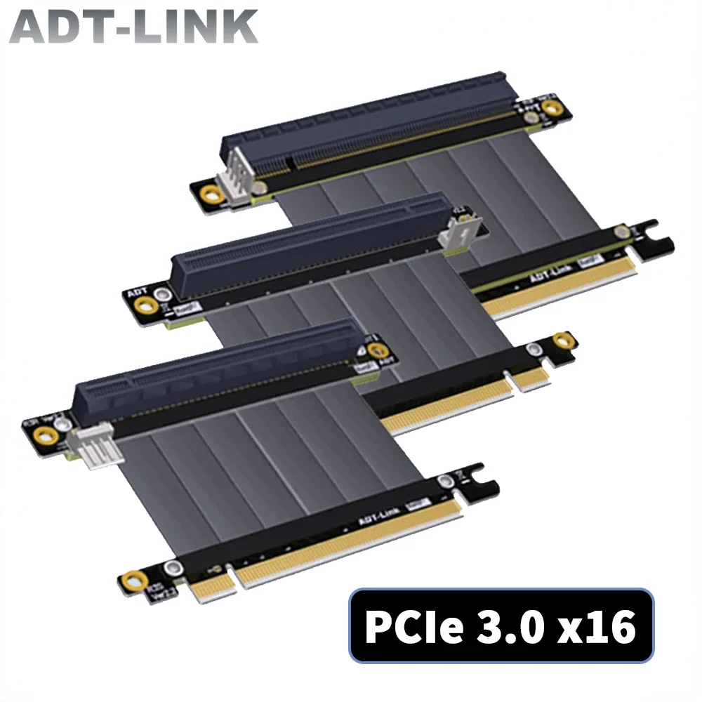 Adt-link-Cable elevador PCI-E 3,0x16, Cable de extensión de tarjeta gráfica, esquina de 90 °, 180 °, 270 °, Gen3.0, adaptador Vertical GTX 1080Ti - imagen 2