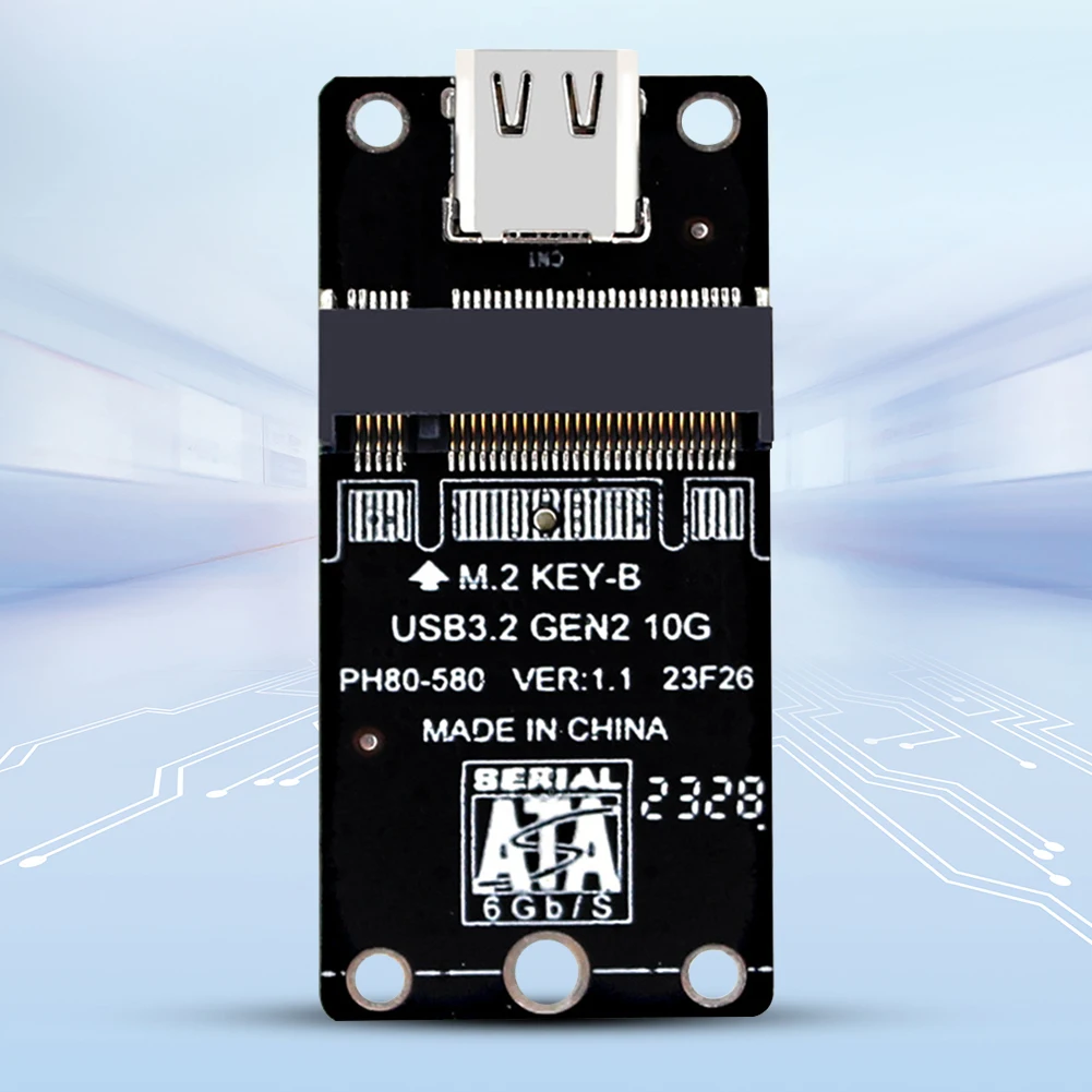 Tarjeta elevadora NGFF a USB 3,2 tipo C JMS580 M2 NGFF SSD adaptador SATA3 6Gbps SSD a USB 3,2 convertidor compatible con M2 SSD 2230/42/60/80 - imagen 3