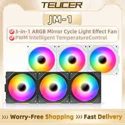 TEUCER Kit Ventiladores PWM 120mm ARGB – Bajo Ruido PC