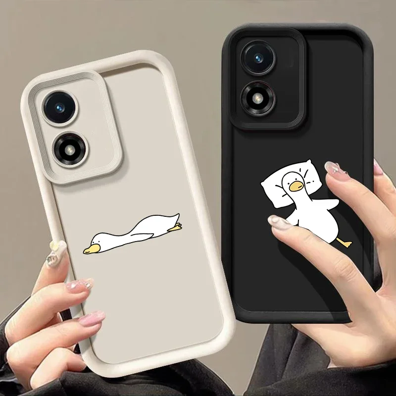 Funda de teléfono con diseño de pato divertido para Motorola Moto Edge 40 Neo 50 Pro 50 Fusion 5G G84 G14 G32 G35 G52 G30 G60S G53 G22 E13 E14