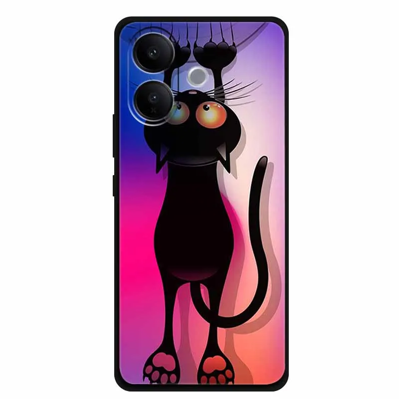 Funda protectora para Vivo V60 Lite, funda de silicona suave con diseño de gato bonito para Vivo V60Lite 4G 5G V 60 Lite, Fundas minimalistas - imagen 4