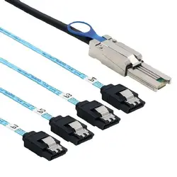 Cable Mini SAS SFF-8088 a 4 Puertos SATA para Discos Internos HDD