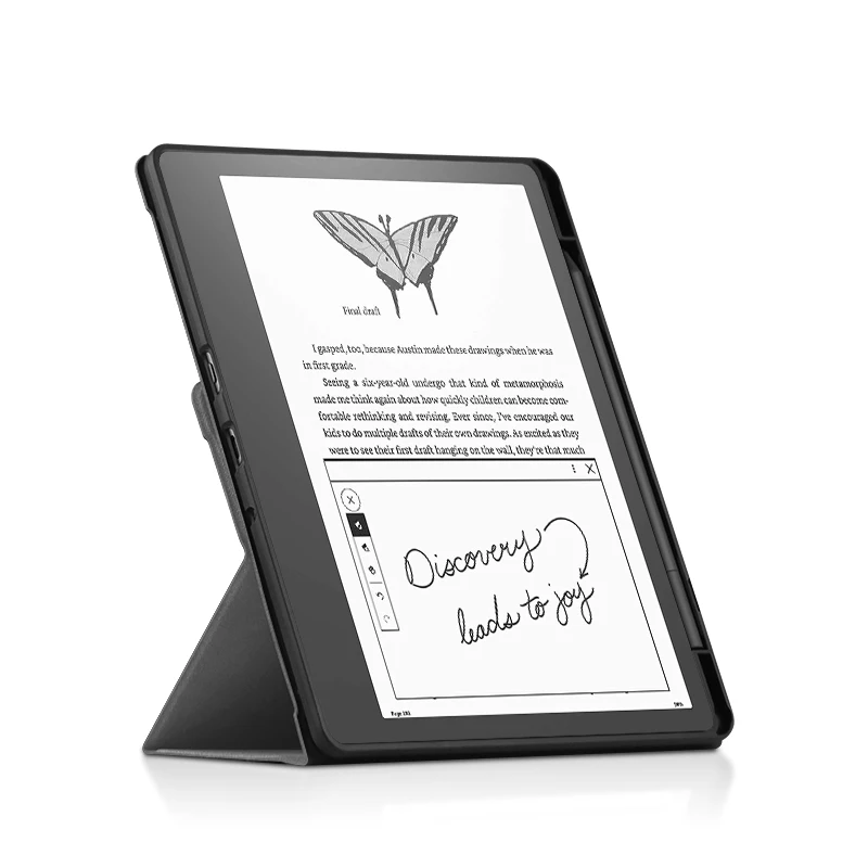 AJIUYU para Kindle Scribe 2022 funda de 10,2 pulgadas PU soporte plegable funda trasera de silicona suave para Kindle Scribe 10,2 "con portalápices - imagen 5