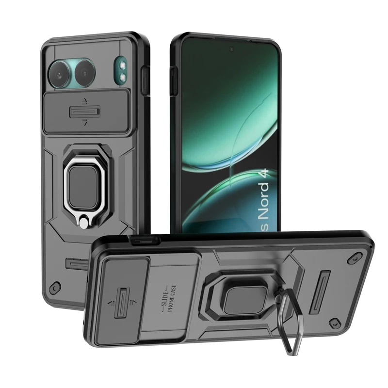 Funda para Oneplus Nord 4, Protector de lente de oclusión deslizante, soporte de anillo - imagen 5