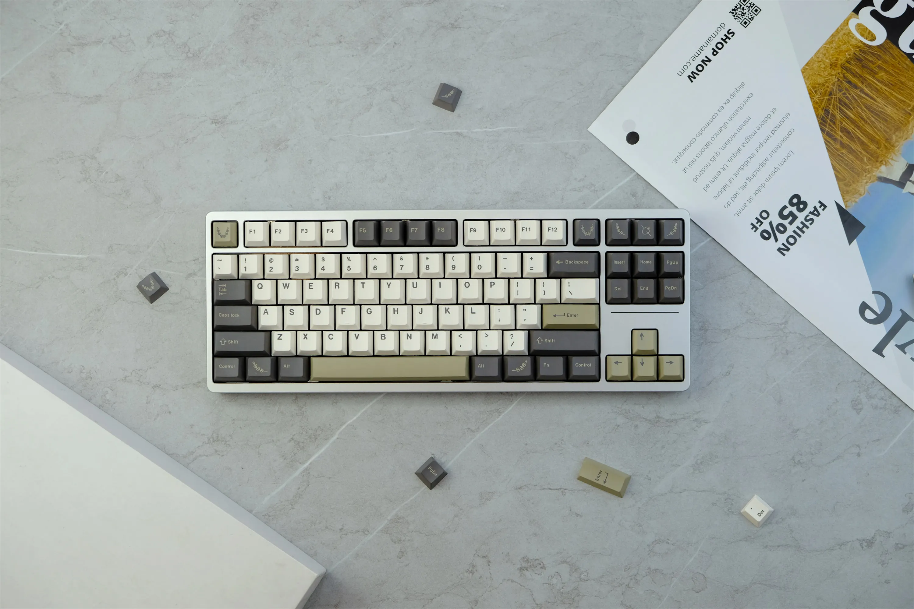 GMK Olives-tecla PBT para teclado mecánico, accesorio con 129 teclas, perfil de cereza, DYE-SUB, personalizado
