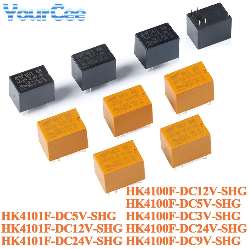 5 uds HK4101F HK4101F-DC24V-SHG HK4101F-DC12V-SHG HK4101F-DC5V-SHG 5pin HK4100F HK4101F-DC12V-SHG 24VDC 24V 12V 5V relé