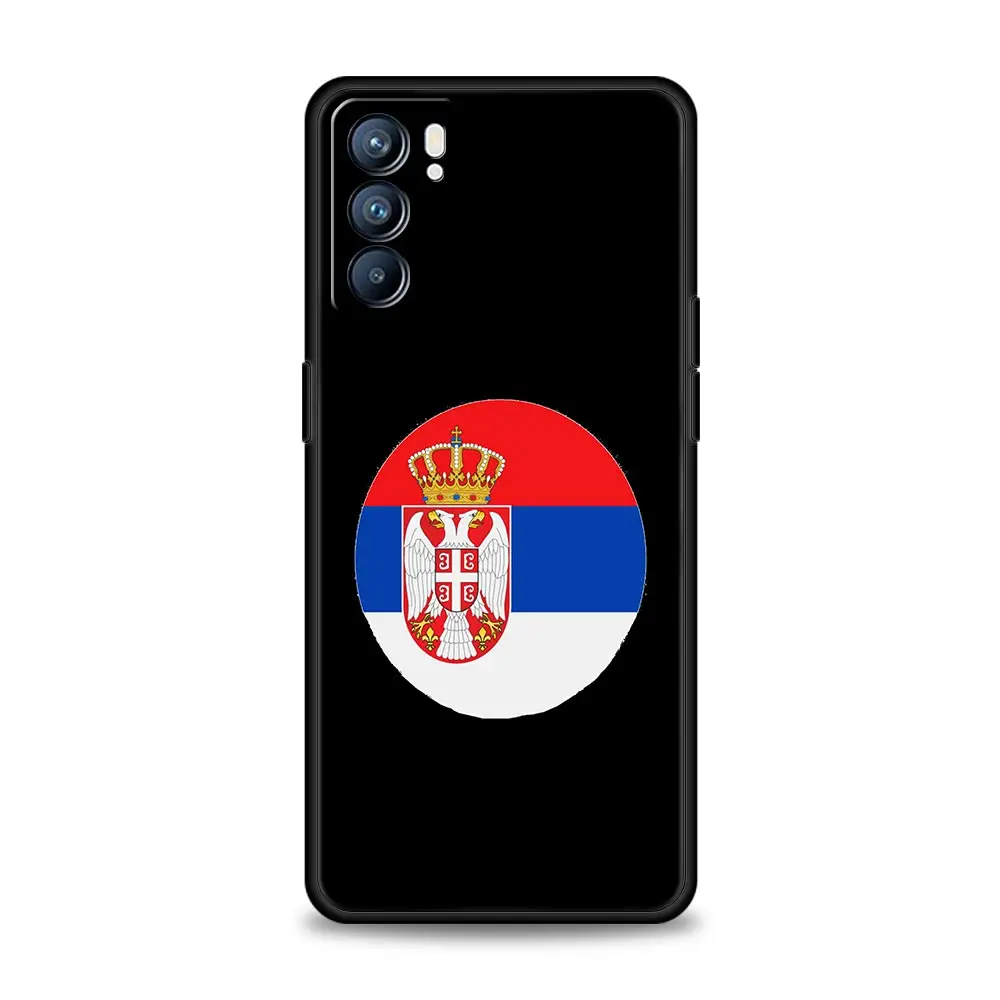 Funda de teléfono para Oppo Reno13 Reno12 Reno11 F Reno10 Pro A54 A53 A95 A76 A74 A57 A98 A80 A79 5G A78 4G, insignia de bandera de Serbia - imagen 5