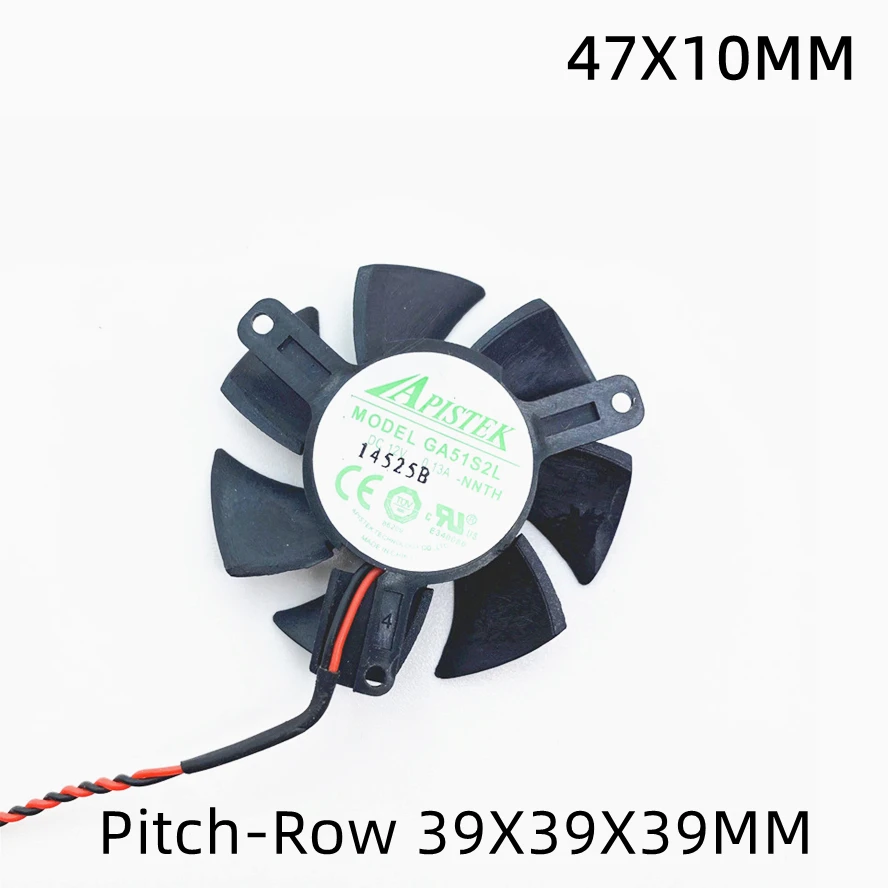 Tarjeta gráfica APISTEK GA51S2L de 45MM y 47MM para aspas de ventilador ZOTAC, ultra silenciosa, 45MM de diámetro, 39mm de paso de orificio, 12V, 2 pines