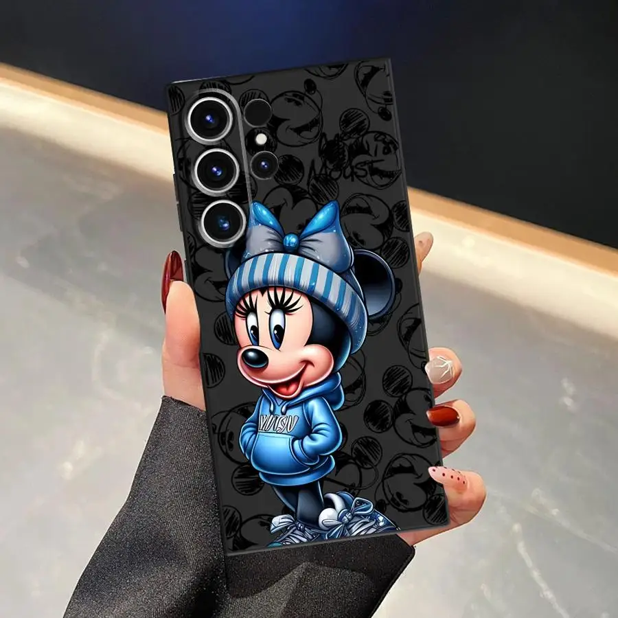 Funda Minnie de Disney para Samsung Galaxy S25 Edge S23 Ultra S21 FE S20 S24 Plus, funda negra suave para teléfono - imagen 3