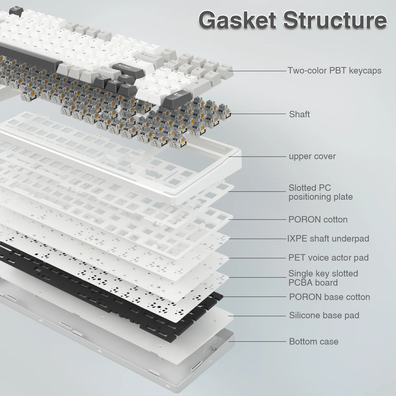 AULA-Teclado mecánico F99 con Bluetooth 5,0/2,4G, teclado inalámbrico/con cable para juegos, 99 teclas personalizables - imagen 5