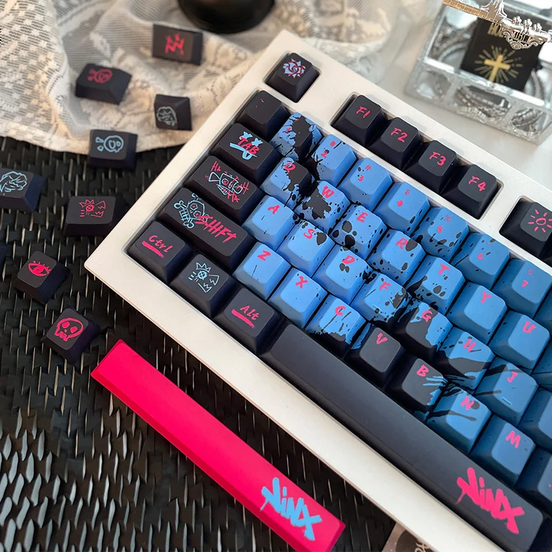 Juego de teclas con tema de Graffiti, perfil de cereza, sublimación PBT, teclas originales personalizadas hechas a mano para accesorios de teclado mecánico - imagen 2