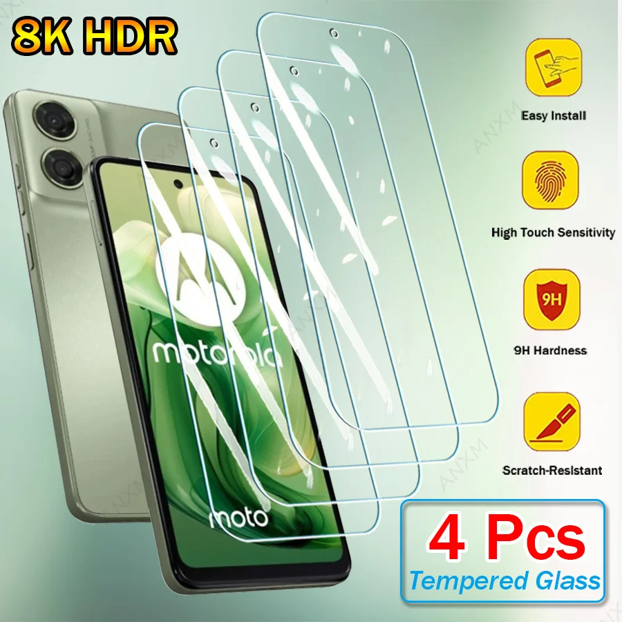 4 Uds vidrio templado para Motorola Moto G84 G14 G24 G54 G64 G23 G32 G73 G13 E14 E13 Edge 30 20 Pro cubierta Protector de pantalla de vidrio