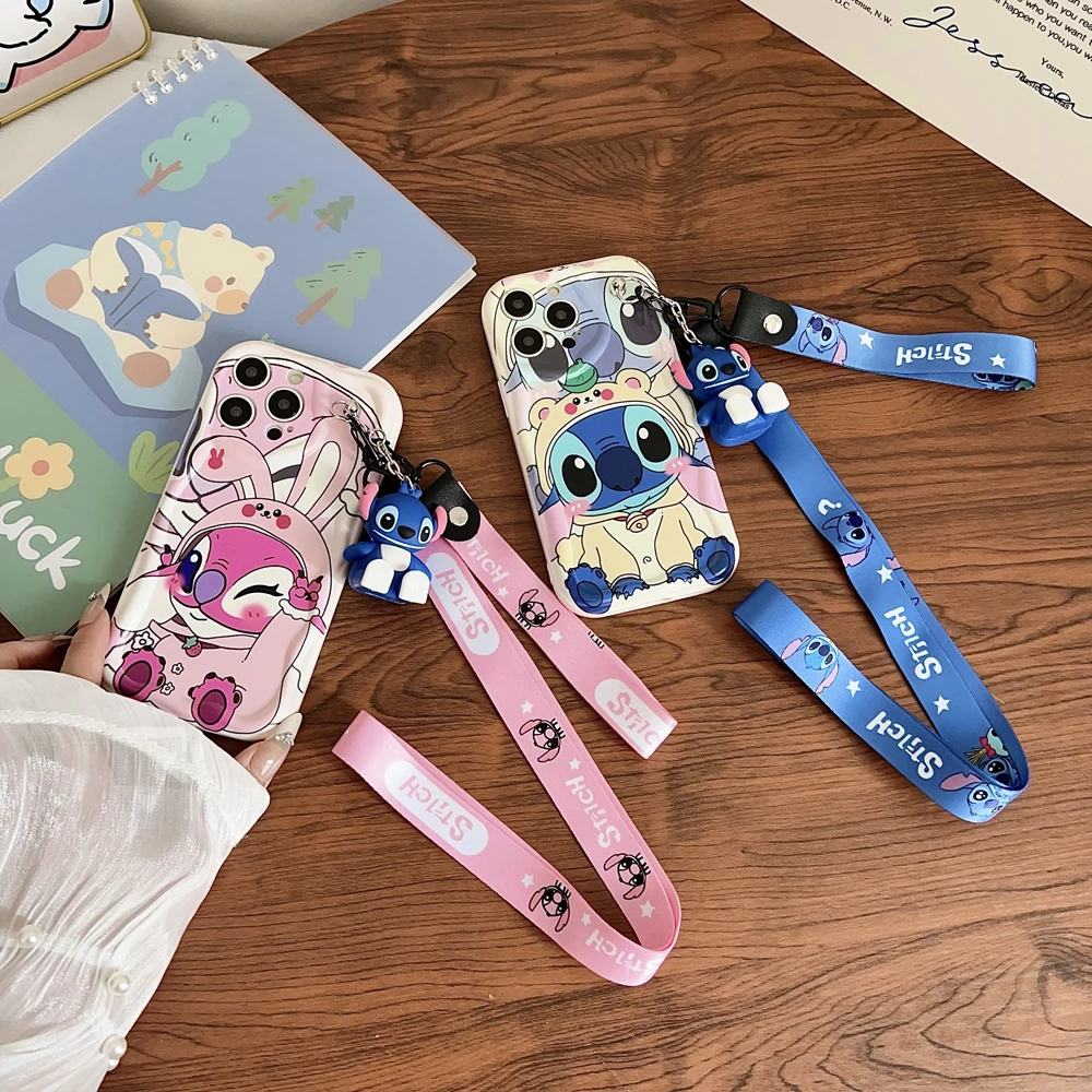 Disfraz de punto para Samsung Galaxy A25 A35 A55 A06 A16 A26 A36 A56 Wave Case con cuerda de soporte - imagen 5