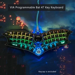 Bat-Teclado mecánico Macro programable a través de juegos de diseñador intercambiables en caliente sin tapas, Kit de teclado RGB, 47 teclas, nuevo
