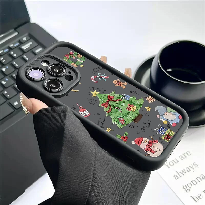 Funda navideña para árbol de Navidad para iPhone 11 12 13 14 15 16PRO MAX PLUS cobertura completa de lentes prevención de caídas funda de teléfono tpu - imagen 3