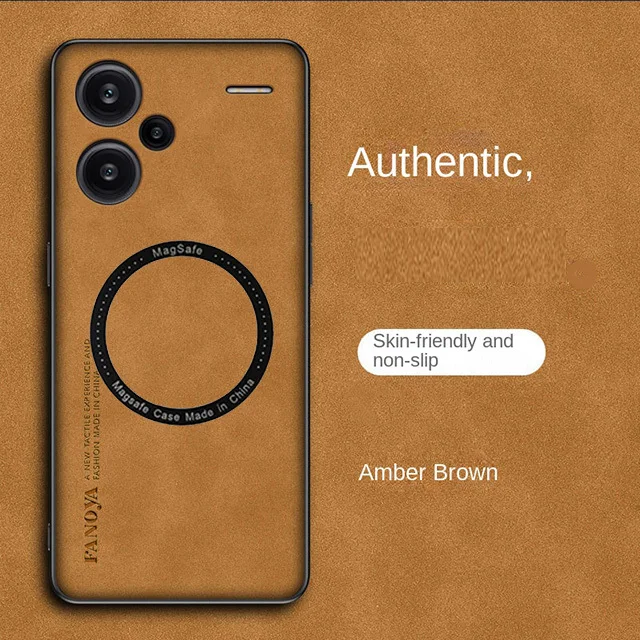 Funda magnética de lujo para teléfono, cubierta de cuero mate para xiaomi Redmi Note 13 Pro Plus, Magsafe, carga inalámbrica - imagen 5