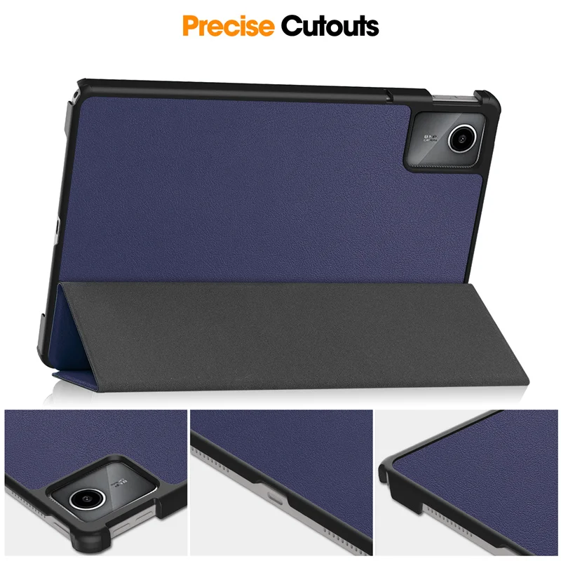 Para Lenovo Tab M11 funda de 11 pulgadas TB330FU soporte triple plegable funda tipo libro inteligente magnética para Xiaoxin Pad 2024 TB331FC funda para tableta - imagen 5