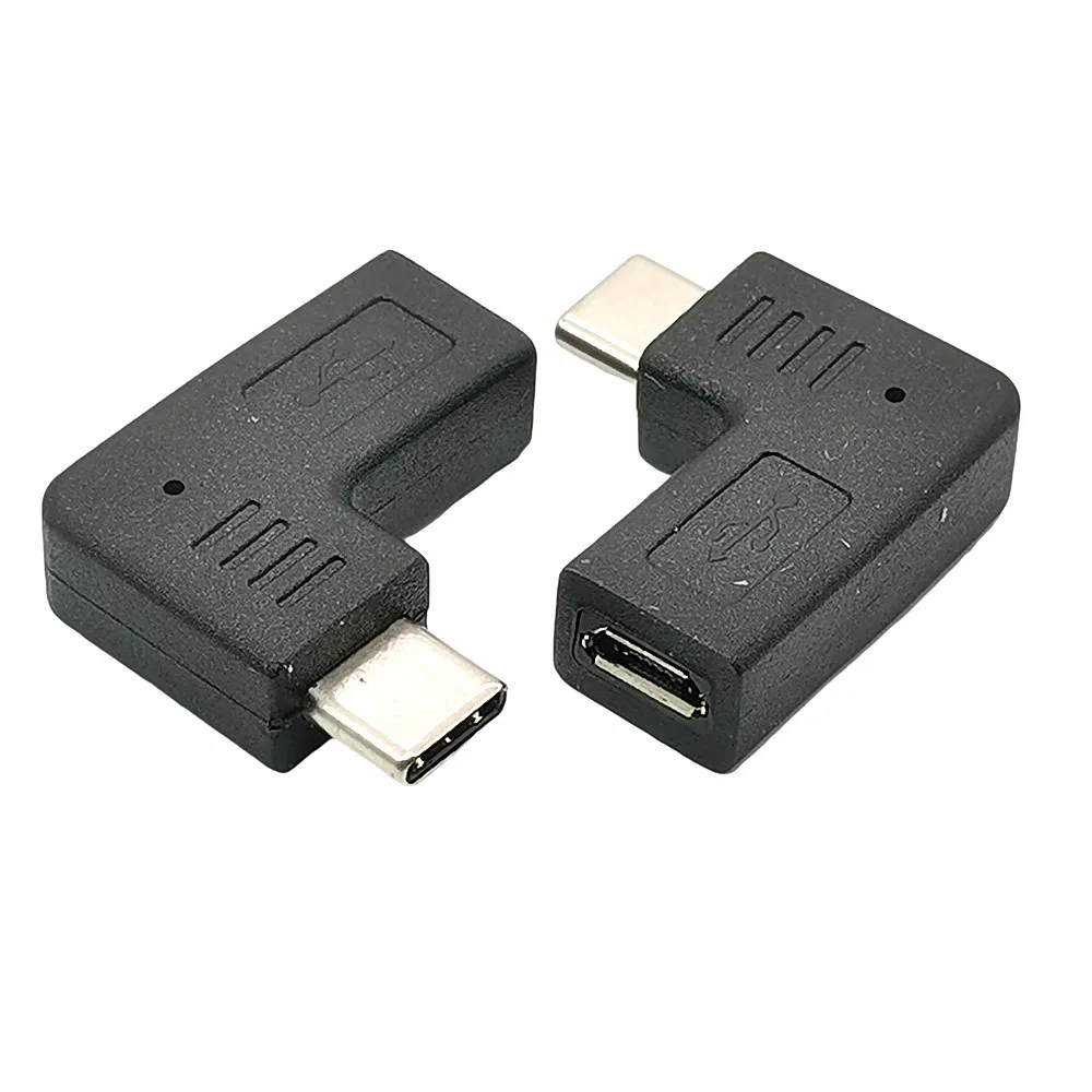 Adaptador de ángulo recto tipo C a Micro USB USB C a adaptador USB conector macho a hembra 90 grados M/F - imagen 4