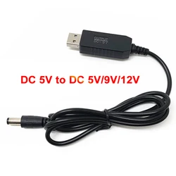 Cable Conversor USB 5V a DC 5V/9V/12V Jack 5.5x2.1mm