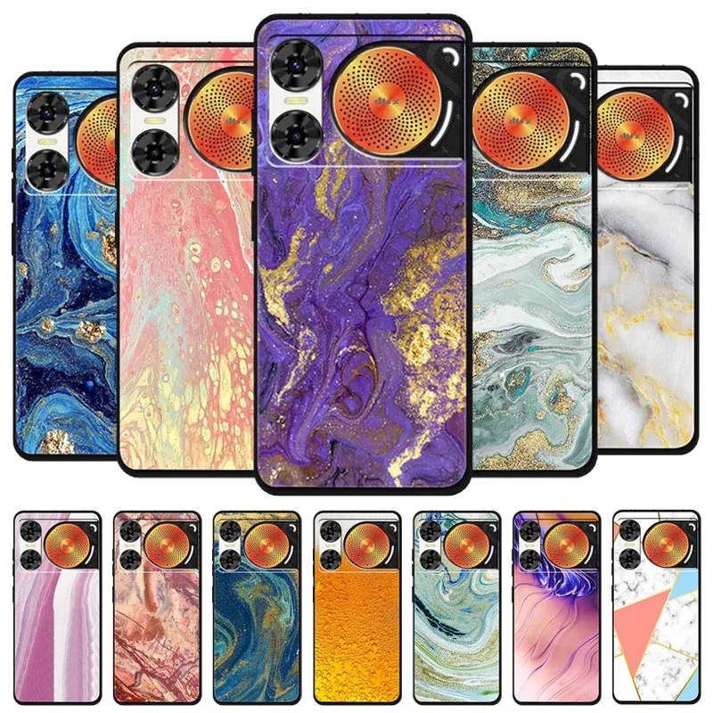 Para ZTE Nubia Music 2 funda colorida empalme de silicona suave TPU carcasas para ZTE Nubia Music2 cubierta de mármol iridiscente a prueba de golpes