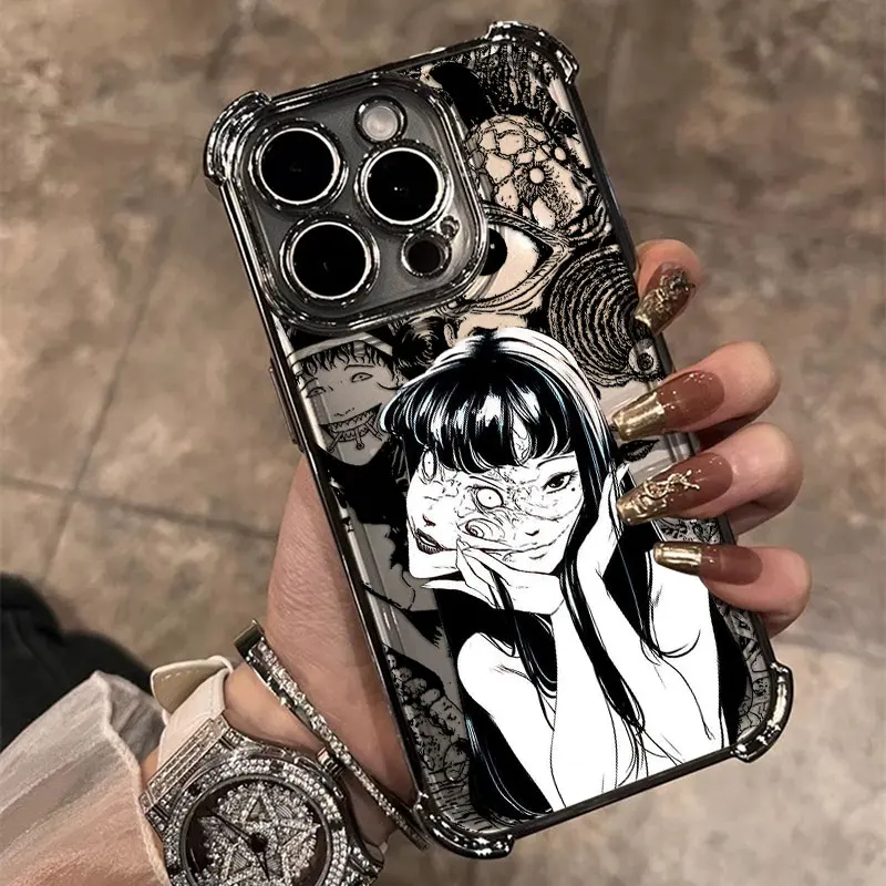 Funda chapada de terror Junji Ito para Samsung S25 S24 S23 S22 S21 S20 FE Note20 Plus Ultra 4G 5G, funda trasera de Airbag anticaída - imagen 4