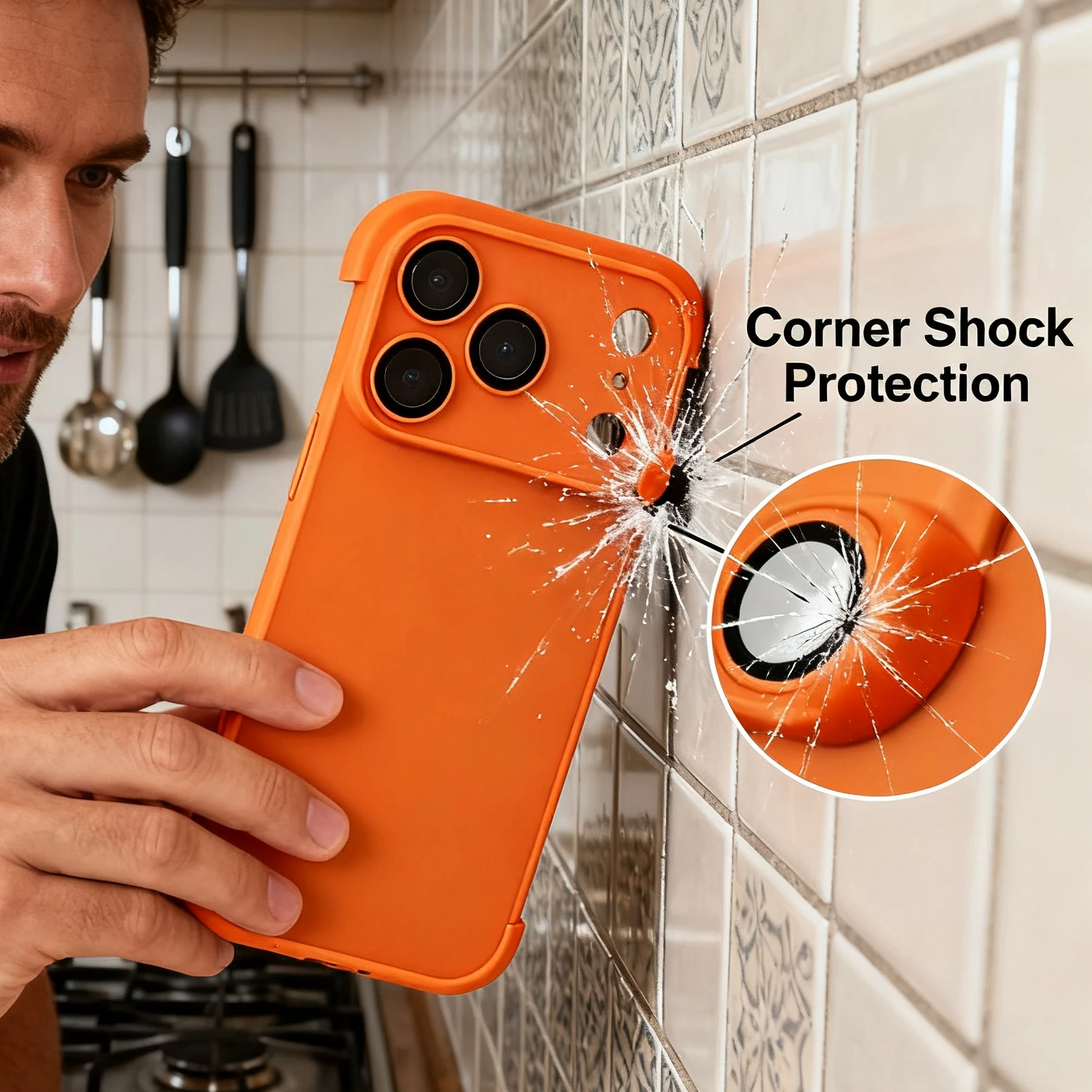 Protector de lente de cámara naranja de lujo, funda protectora de cuatro errores para iPhone 17 Pro Max 17Pro 17Air, cubierta trasera sin marco a prueba de golpes - imagen 4