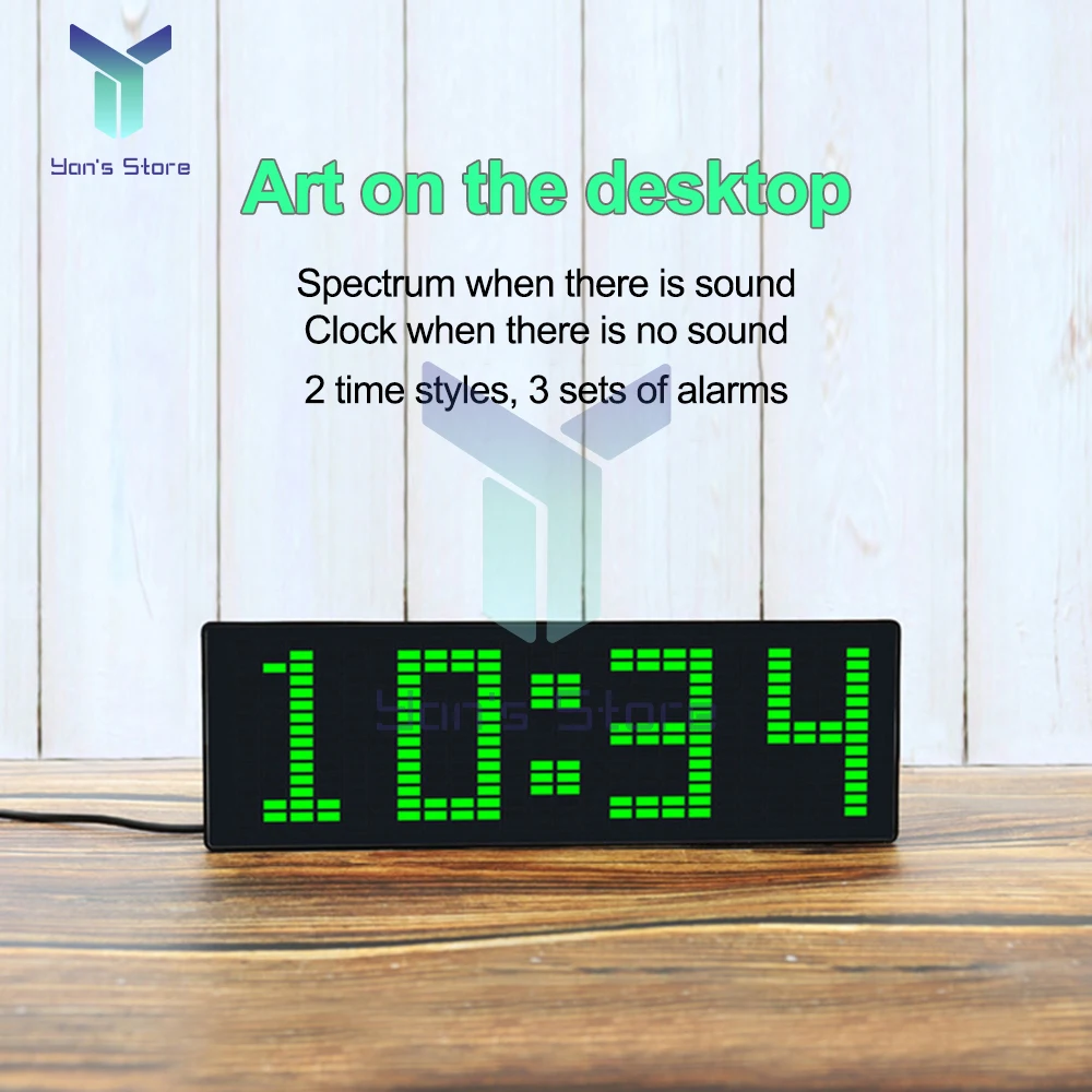 Lámpara LED de escritorio multifuncional para Audio del hogar, 1624 secciones, pantalla de nivel de espectro de música, lámpara rítmica con Control de voz para sonido de coche - imagen 4