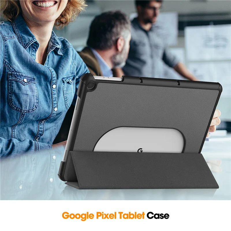 Funda para tableta Google Pixel de 11 pulgadas 2023, Funda trasera de plástico duro de cuero PU magnético triple plegable, Funda para Google Pixel - imagen 5