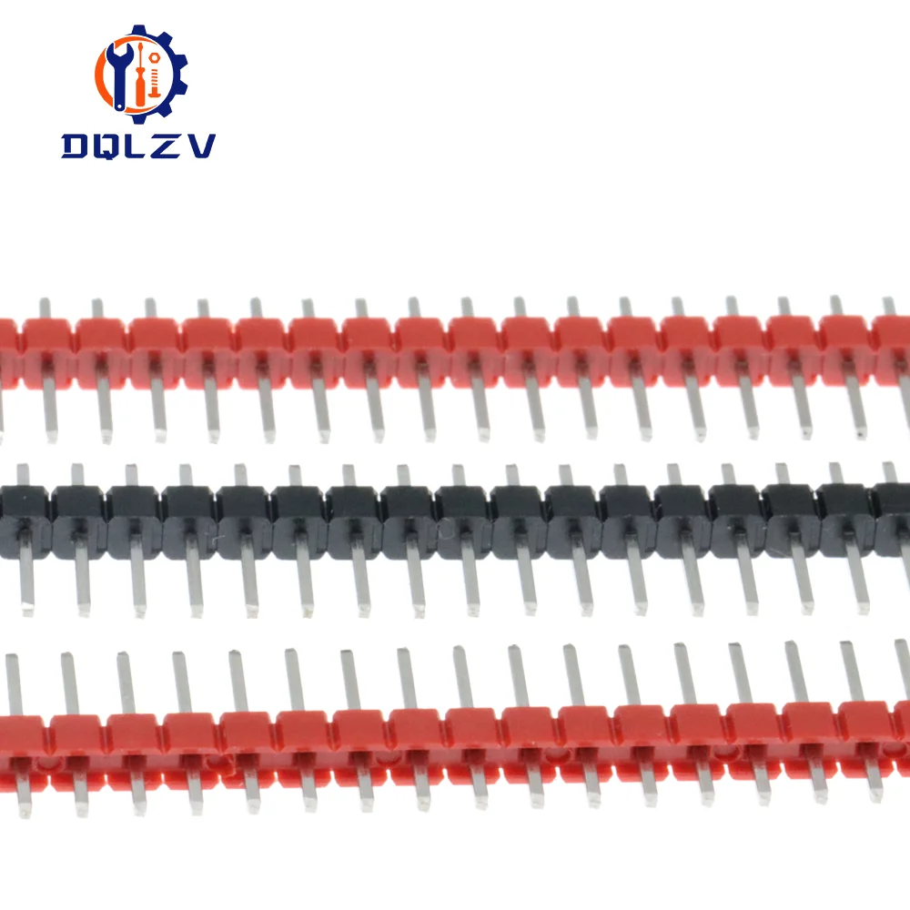 10 Uds 40 pines 1x40 fila única macho 2,54 tira de conectores de pines rompibles para Arduino blanco/negro/rojo/azul/verde/amarillo - imagen 5